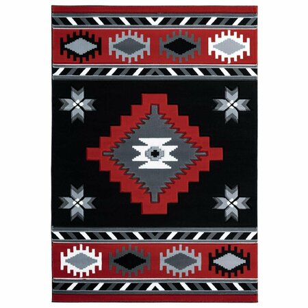 UNITED WEAVERS OF AMERICA 7 ft. 10 in. x 10 ft. 6 in. Bristol Caliente Red Rectangle Area Rug 2050 10430 912